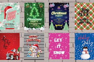 do christmas cards, greeting cards, invitations and party poster design
