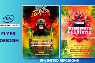 create party, event flyer, and instagram flyer design