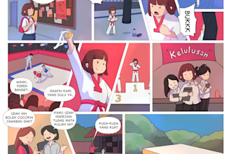 draw colorful comic page illustration for you