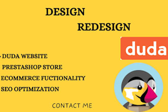 design, develop duda website design prestashop seo ,or redesign duda website