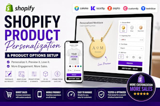 set shopify product personalization globo product options zakeke zepto kickflip
