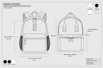 design bag design, duffle bag, purse, tech pack, handbag