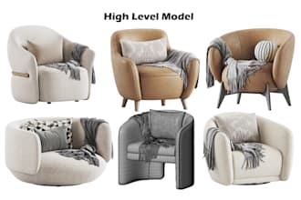 create professional 3d furniture models and high quality rendering