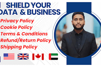 write privacy policy, terms and conditions with gdpr, ccpa