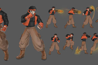 design 2d game character in any style and genre