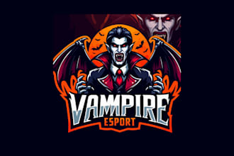 make an vampire esports mascot logo for you in one day