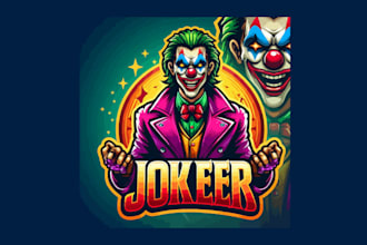 do modern joker esports mascot logo with free vector file