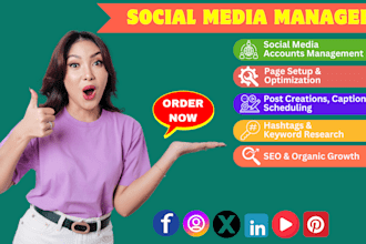 be your social media marketing manager to grow your brand