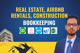 do bookkeeping for real estate, airbnb, rentals, construction services