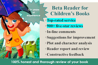 beta read and review your childrens book