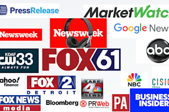 crypto, music, UK US canada press release writing and PR distribution service