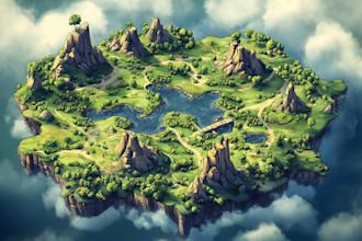 create fantasy map illustration for dnd, novels and games