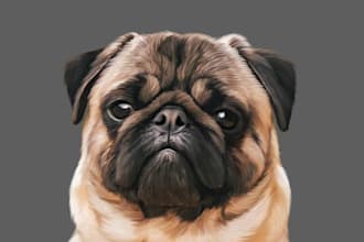 custom modern pet portrait dog portrait cat portrait