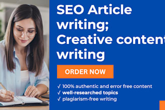 do SEO article writing, blog writing and content writing