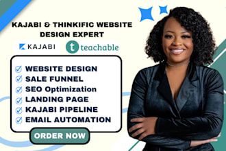 kajabi website design kajabi sales funnel thinkific teachable podia