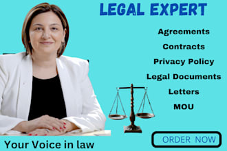 draft  agreements , legal contracts,  privacy policy, terms and conditions, nda