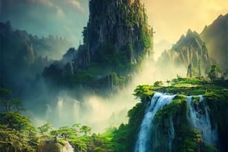 draw amazing environment concept art and fantasy landscape