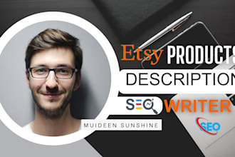 write SEO optimized etsy product descriptions and product listings that sell