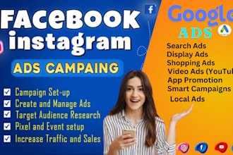 set up and manage facebook and instagram or google ads