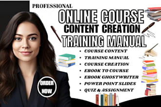 create online course content creation user guide training course training manual