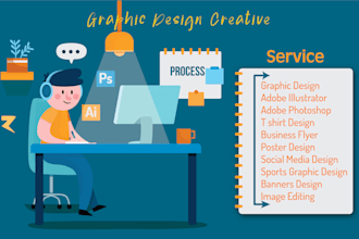 do any graphic design with adobe illustrator, photoshop