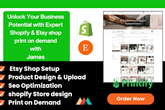 setup print on demand shopify, etsy store with printful, printify redbubble pod
