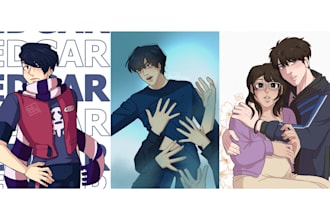 draw an anime style ilustration, oc, fanarts, etc