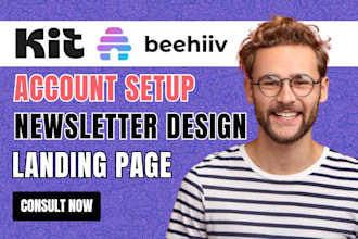 setup convertkit beehiiv account kit newsletter template design kit landing page