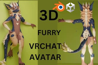 create custom vrchat, vtuber, furry, nsf and anime style avatars