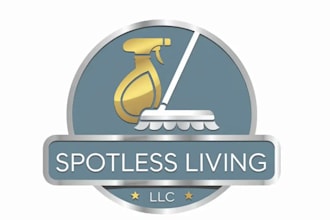 design monogram cleaning and spotless living logo