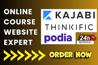 design kajabi course website thinkific website podia online course website setup