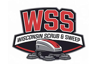 make colorful wordmark floor cleaning machine logo