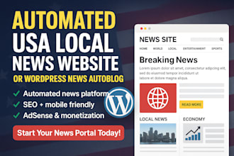 create an automated USA local news website or wordpress news autoblog