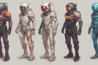 create a sci fi character illustration or sci fi character