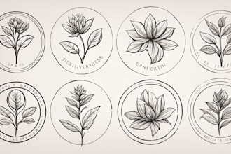 design modern feminine hand drawn botanical boho logo