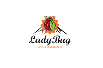 creative ladybug lawn service logo design