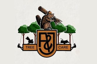 design powerful cool tree service company logo