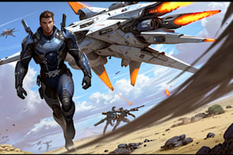 drawing a sci fi character illustration or sci fi character