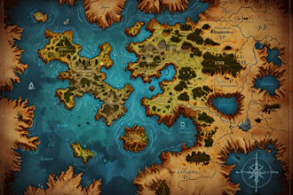 make artistic fantasy map, sci fi map for you
