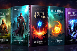 create professional fantasy book cover and sci fi book cover