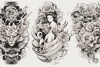 create japanese or oriental tattoo design for you