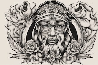 create custom old school or neo traditional tattoo design