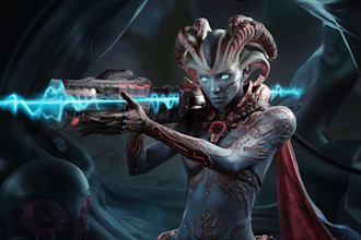 make fantasy sci fi character art for you