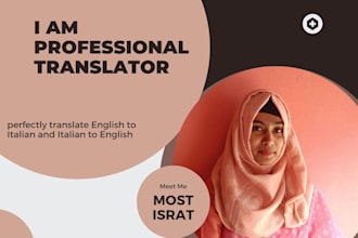 perfectly translate english to italian and italian to english