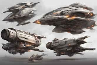 cerate concept art spaceship or vehicle design