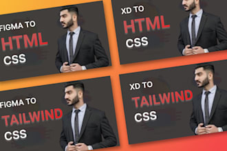 convert figma ,xd designs to responsive HTML,CSS with tailwind CSS