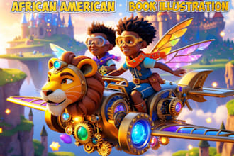 do 3d children story book illustration, children story, book illustration