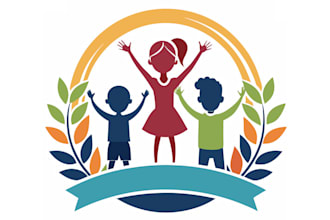 make cartoon fun logo for your kid school or educational
