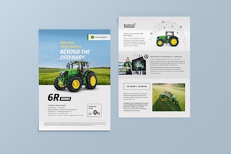 design product or sales sheet for your business