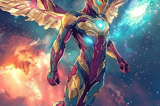 desing you as a superhero cartoon character